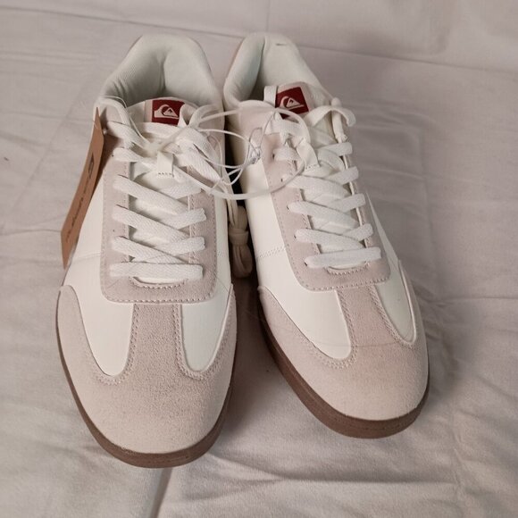 Quicksilver Torrance White Leather & Suede men sneakers size 12 - Picture 1 of 7